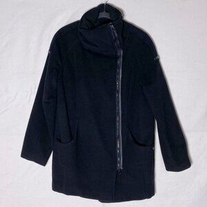Monk & Lou Black Full Zip Pea Coat S